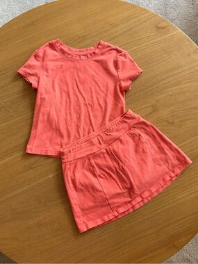 Art Class Girls’ Coral Pink Short Sleeve Top and Skort Set